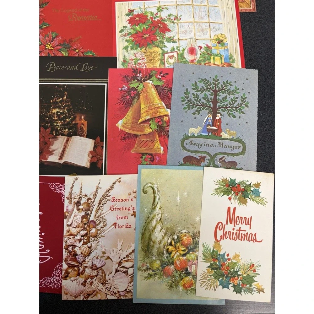 Vintage Christmas Cards Fronts ONLY Traditional Scrapbooking Decoupage Lot 50+